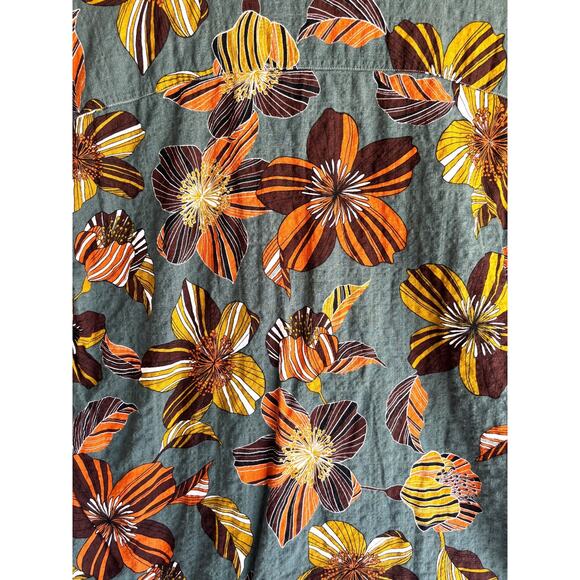 Jogal Men's Hawaiian Button Short Sleeve Shirt Flower Design - Picture 4 of 4